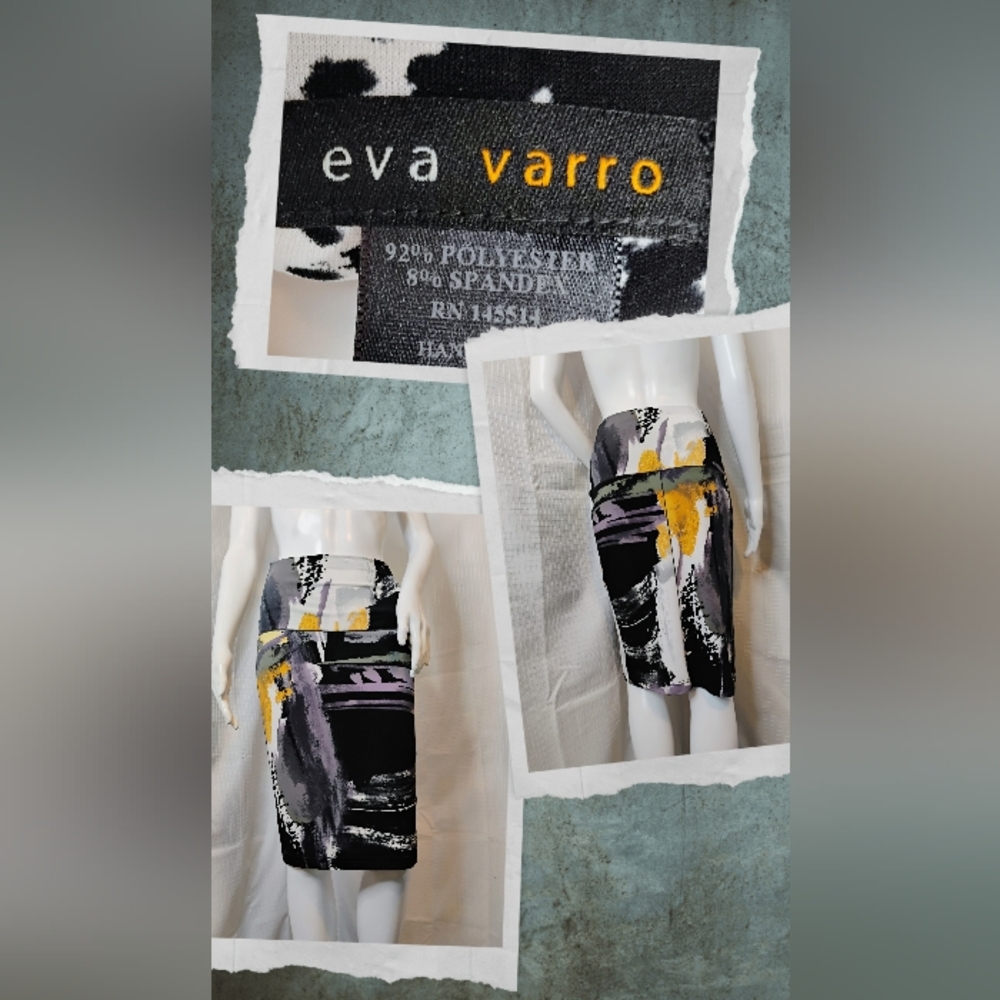 Eva Varro Abstract Print Skirt
